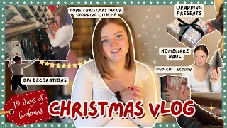 cosy christmas vlog (shopping, wrapping presents, homemade decor) 🎁 | bookmas day 3