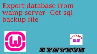 how export wamp server data base
