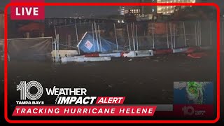 Tampa Riverwalk seeing serious flooding from Hurricane Helene