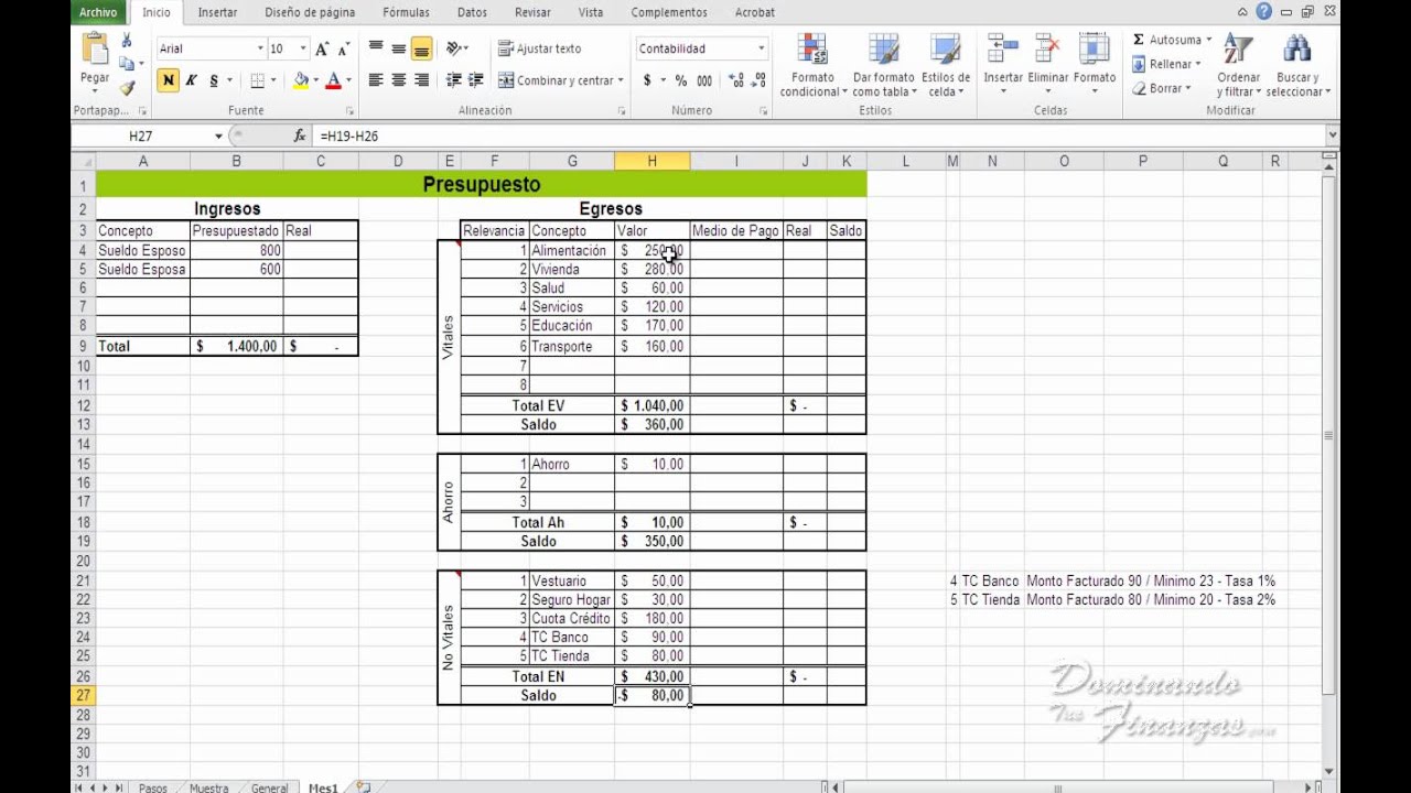 Como Hacer Un Presupuesto Mensual