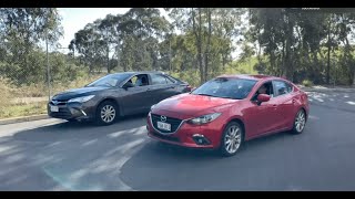 Mazda 3 vs Toyota Camry: DRAG RACE
