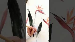 Painting the Bird of Paradise #nature #chinesebrushpainting #zen