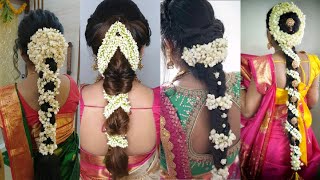 Gajra Hairstyle Ideas/ Hairstyle Ideas With Gajra / How To Use Gajra For Best Back  Hairstyle