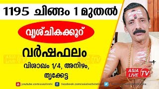 വൃശ്ചികക്കൂറ് 1195 വർഷഫലം  Scorpio വിശാഖം1/4, അനിഴം,തൃക്കേട്ട Visakham Anizham Thrukketta