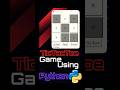Python Project Tic Tac Toe Game Using Python Tkinter python programming #python #shorts