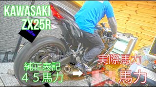 【衝撃】実際何馬力？？KAWASAKI ZX25Rパワーチェックしてみました！