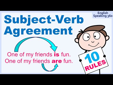 What is the 10 rules on subject verb agreement?