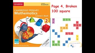 Maths-100 square grid uses and learning outcomes, patterns, Cambridge Primary Mathematics book 2