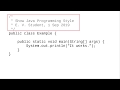 Chapter 1: Java Programming Style