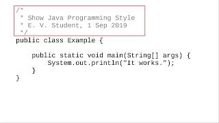Chapter 1: Java Programming Style