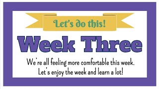 Week 3 Introduction