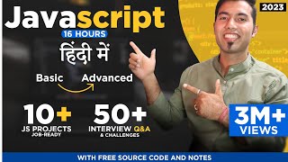 JavaScript Complete Tutorial in Hindi 🚀 Free Notes + Codes