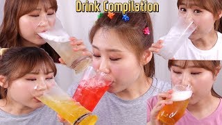 ASMR Mukbang｜먹방 중 음료 마시는 장면 모음!