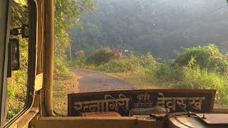 MSRTC DEVRUKH -  RATNAGIRI BUS CABIN RIDE IN RURAL KONKAN