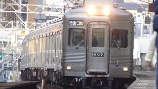 南海電車6000系6001f ステンレス無塗装 新今宮駅 準急和泉中央行き #鉄道 #train #南海電車 #南海6000系 #南海電鉄 #高野線 #ステンレス #復刻