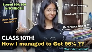 How I managed to SCORE 96% in CLASS 10th along with YouTube!? 💯📚 | Strategies You Need To Follow! ✨