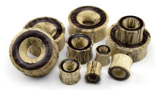 Tamarind Wood Tunnel Plugs With Sono Wood Inlay 00G - 1 \u0026 1/4\