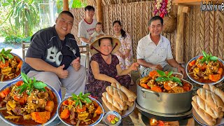 Bò Kho Chấm Bánh Mì | Món Ngon Tiệc Cưới Miền Quê Cháu Mập Food Đến Nhà || Beef stew with bread