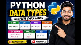 Python Data Types: String, List, Tuple, Range, Dictionary, Boolean Set