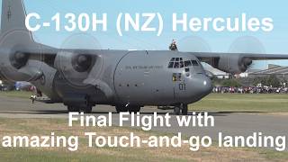 C-130H (NZ) Hercules Final Flight Home - Amazing Touch-and-go Landing #c130hercules #airforce