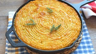 Pastel de patata y carne. La receta más fácil