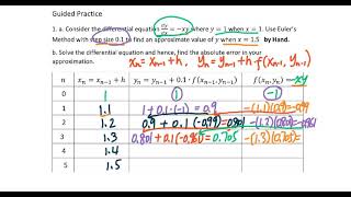 Topic 5 Euler's Method by Hand