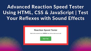 Reaction Speed Tester with HTML, CSS, and JavaScript | Step-by-Step Guide ⚡🎯