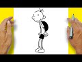 Draw GREG HEFFLEY Easy Step-by-step | Diary of a Wimpy Kid