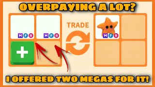 OH NO!! I GAVE 2 MEGA PETS FOR A MEGA STARFISH!!😥😥 I OVERPAY A LOT??🤔🤔 Rich servers Adopt me