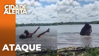 Jovem é atacada por capivara e sofre cortes pelo corpo; caso aconteceu em um lago