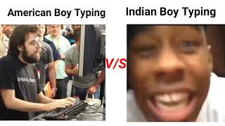 American Boy Typing vs Indian Boy Typing Speed | american vs Indian boy typing speed skill 😨 #memes