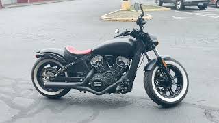 2018 Indian Scout Bobber in Matte Black for sale at Cycle Country in Salem Oregon.