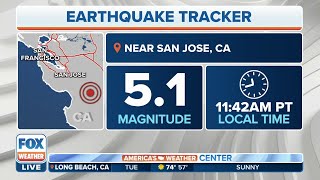 Magnitude 5.1 Earthquake Hits Near San Jose, CA