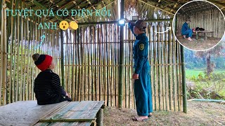 The policeman installed a light bulb for the boy and helped him make a bamboo bed.