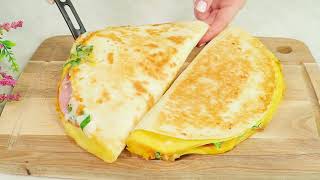 The most delicious breakfast in 5 minutes. Tortilla with egg. Cheap recipe