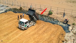 Updating Full Processing Filling Build Foundation Village By  Dozer Pushing \u0026 DumpTruck Unloading