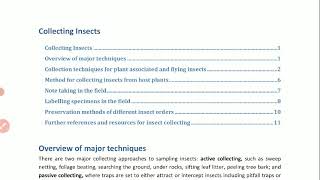 Insect sampling part 1