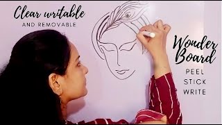 Clear Writable Wonder Board Film| Easy Removable wall Painting | wall Art painting |Switchboard art