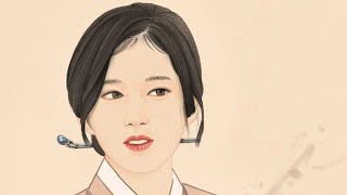 한복입은 사나 - 동양화 스타일 | Digital Drawing 붓질