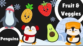 Winter Penguins | Dancing Fruit \u0026 Veggies | Baby Sensory Video for Newborn Babies Sleep 30 Mins