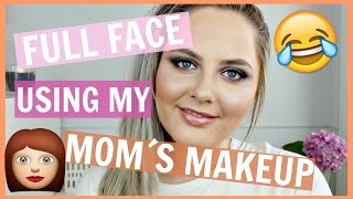 FULL FACE USING ONLY MY MOM´S MAKEUP CHALLENGE!