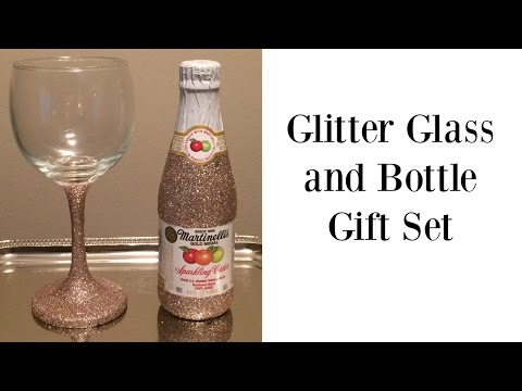 Glitter Glass and Wine Bottle Gift Set Glitter Glass and Wine Bottle Gift Set