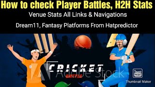 Dream11 Cricket Players ke Stats kaise check kare, Cricket Head to Head stats Cricket Venue stats