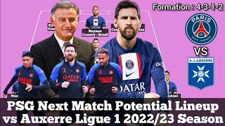 PSG Next Match ► Potential Lineup vs Auxerre Ligue 1 2022/23 Season ● HD