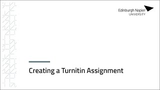 Creating a Turnitin Assignment
