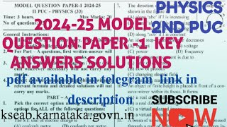 2024-25 (2ND PUC) PHYSICS MODEL QUESTION PAPER - 1 KEY ANSWERS SOLUTIONS|| PDF IN telegram ||