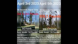 4/3/23  Travel 66 Seconds 6 Sec With 268 60 Seconds 263 Pounds \u0026 4/5/23 With 308 Pounds 86 Seconds