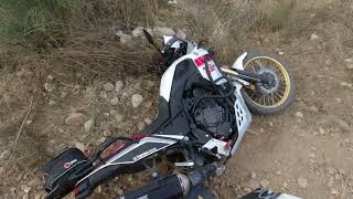 Getting stuck and dropping my bike on a rocky climb