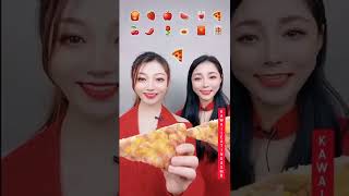 Sisters Emoji Eating Challenge | Red #food #asmr