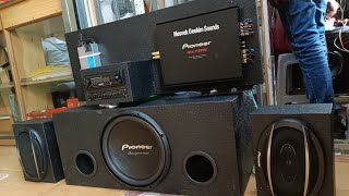 Sound test, Latest build.. Complete Pioneer car audio for home , Ts-W32S4 \u0026 Gm 7004 booster